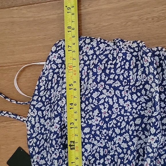 NWT Lulus Walk the Walk Blue Floral Print Ruched Bodycon Mini Dress Large - Picture 11 of 14